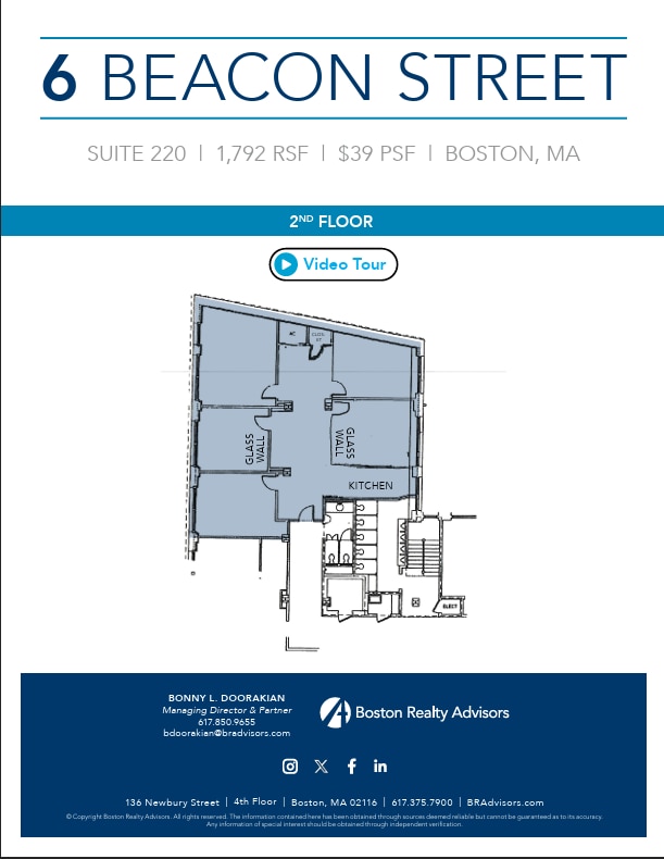 6 Beacon St, Boston, MA à louer Plan d’étage– Image 1 sur 1