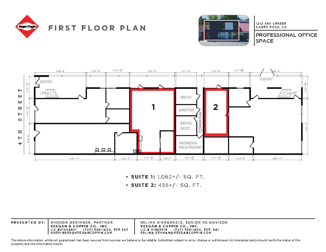 1212 4th St, Santa Rosa, CA à louer Plan d’étage– Image 1 sur 2