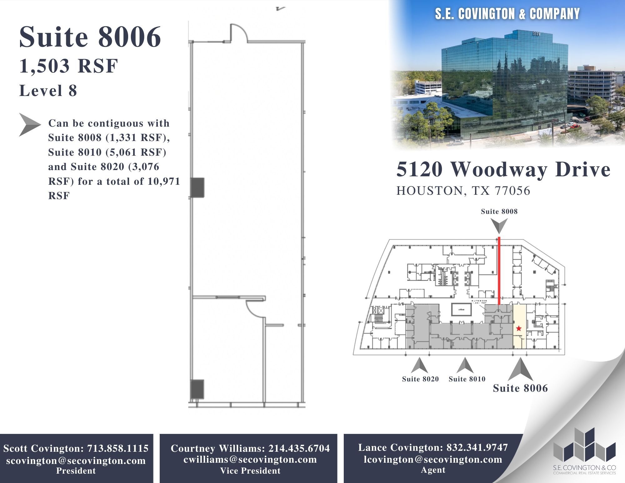 5120 Woodway Dr, Houston, TX à louer Plan d’étage– Image 1 sur 2
