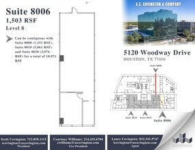 5120 Woodway Dr, Houston, TX à louer Plan d’étage– Image 1 sur 2