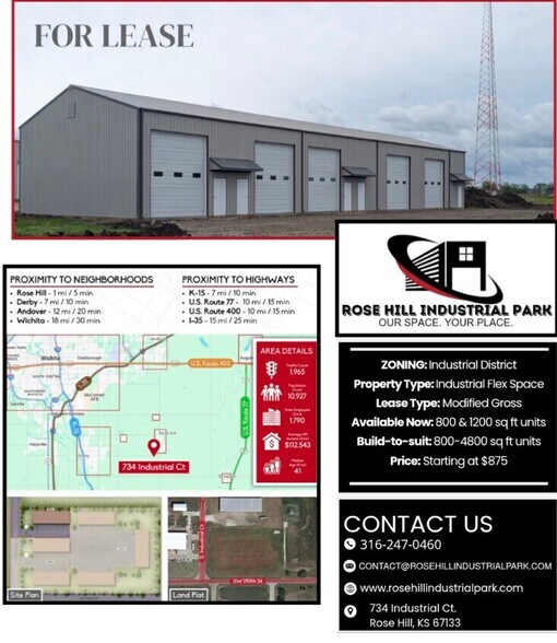 734 S Industrial Ct, Rose Hill, KS à louer - Photo principale – Image 1 sur 2