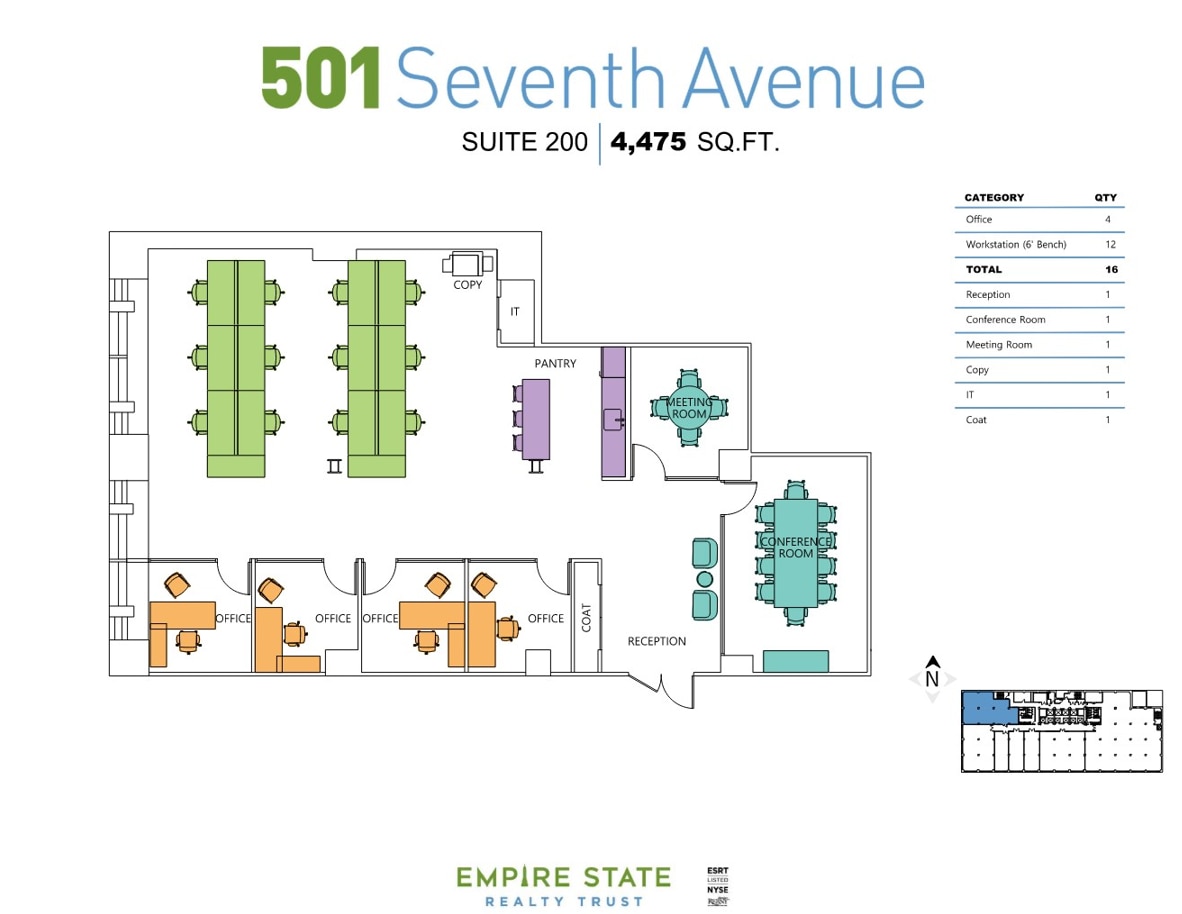 501 Fashion Ave, New York, NY à louer Plan d’étage– Image 1 sur 14