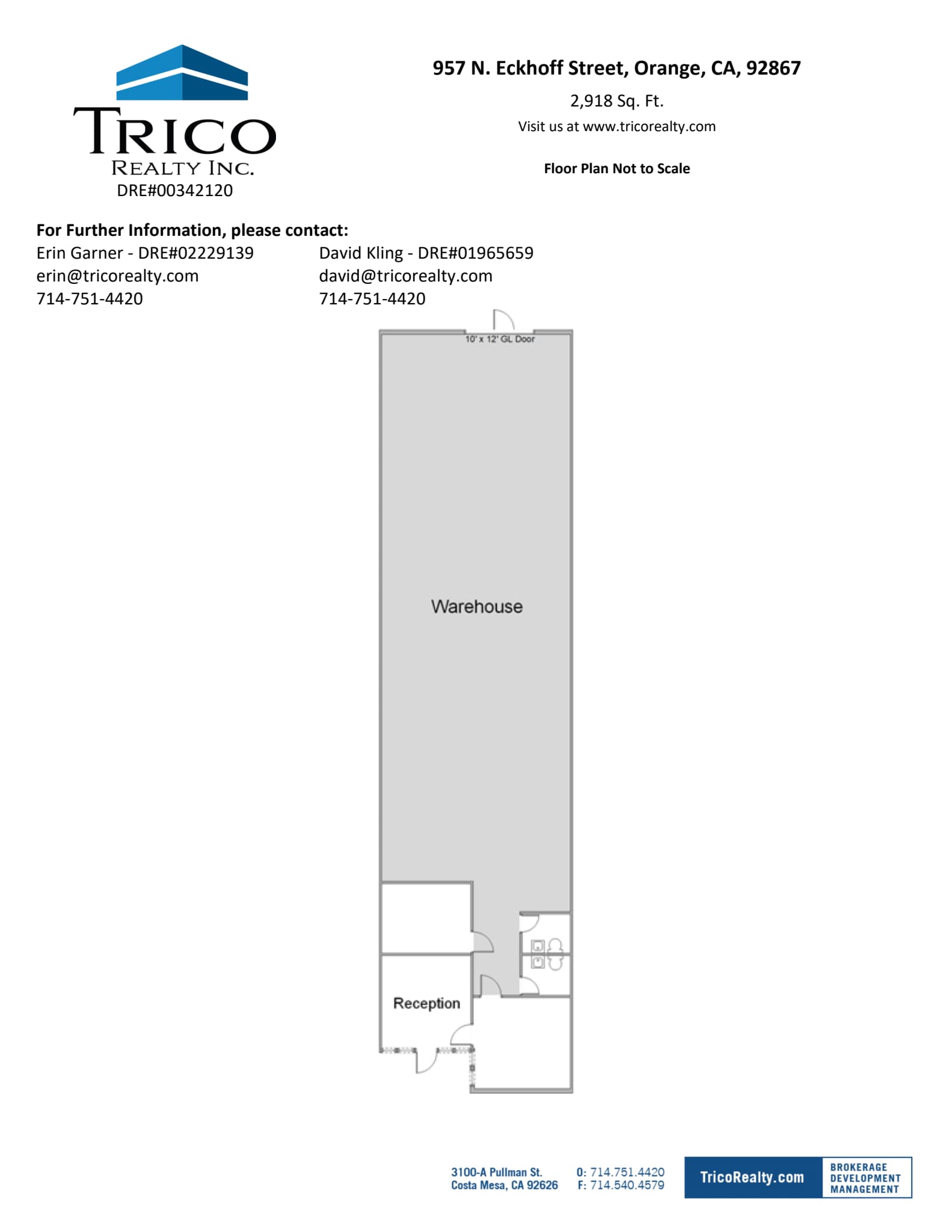 955-969 N Eckhoff St, Orange, CA à louer Plan d’étage– Image 1 sur 1