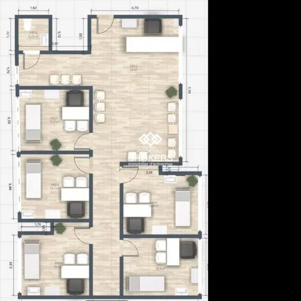 Bureau dans Claira à louer - Plan d’étage – Image 1 sur 2
