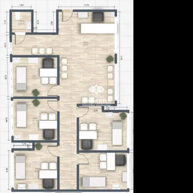 Bureau dans Claira à louer Plan d’étage– Image 1 sur 3