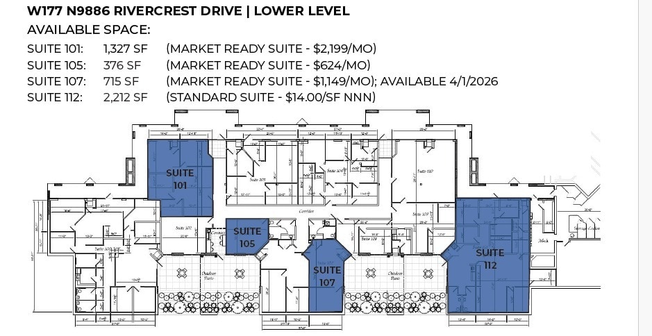 W177N9856-W178 N9912 Rivercrest Dr, Germantown, WI à louer Plan d’étage– Image 1 sur 1