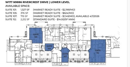 W177N9856-W178 N9912 Rivercrest Dr, Germantown, WI à louer Plan d’étage– Image 1 sur 1
