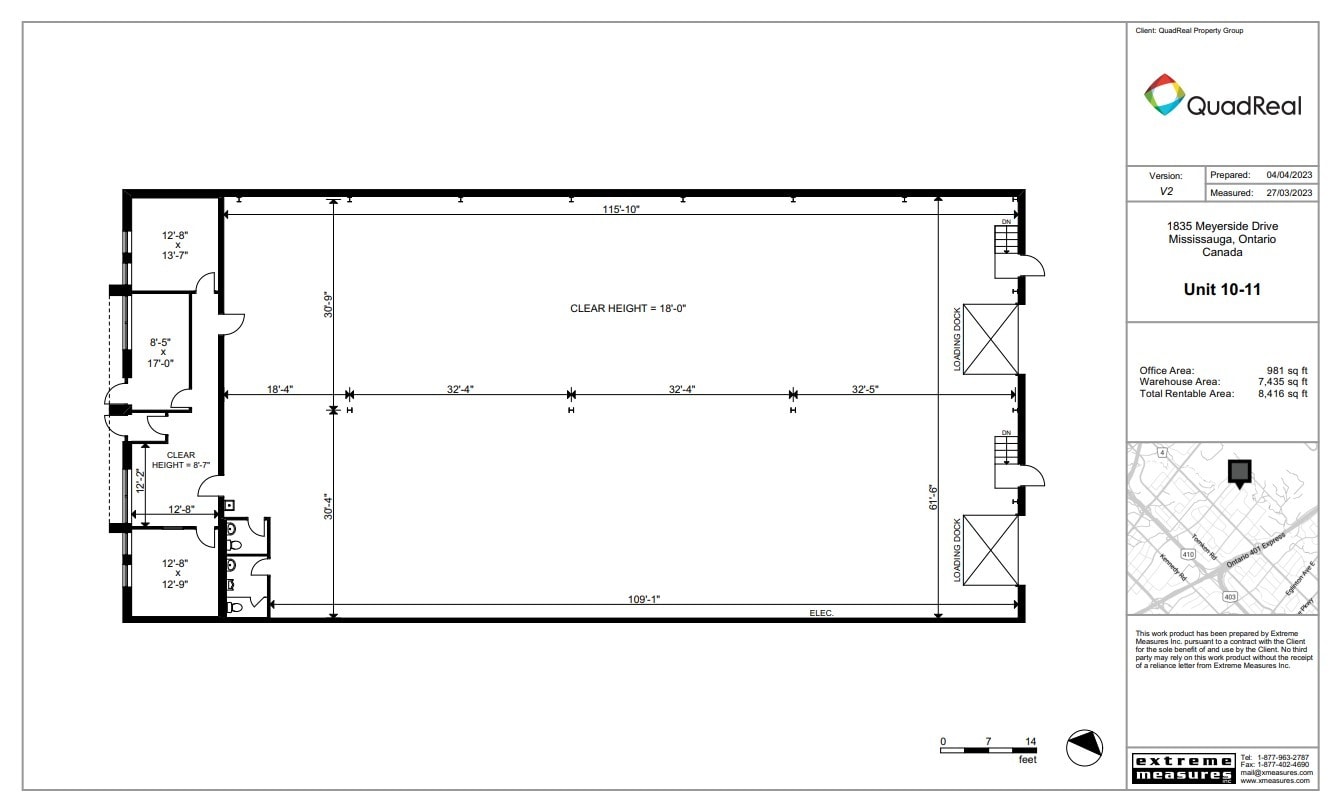 1835 Meyerside Dr, Mississauga, ON à louer Plan d’étage– Image 1 sur 1