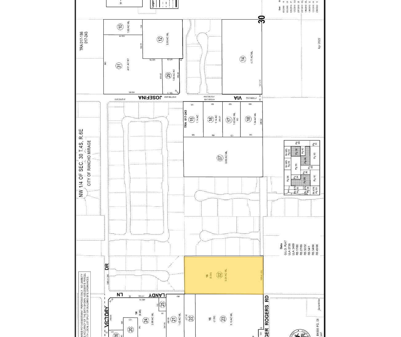 72094 Ginger Rogers Rd, Rancho Mirage, CA à vendre Plan cadastral– Image 1 sur 2