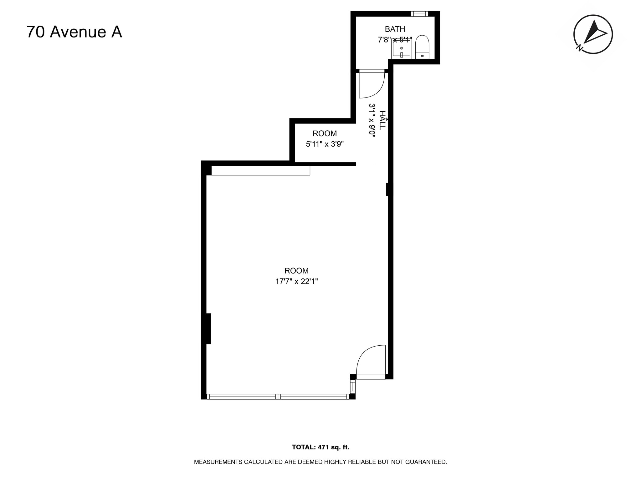 66 Avenue A, New York, NY à louer Plan d’étage– Image 1 sur 5