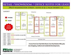 39575 Washington St, Palm Desert, CA à louer Plan d’étage– Image 1 sur 1