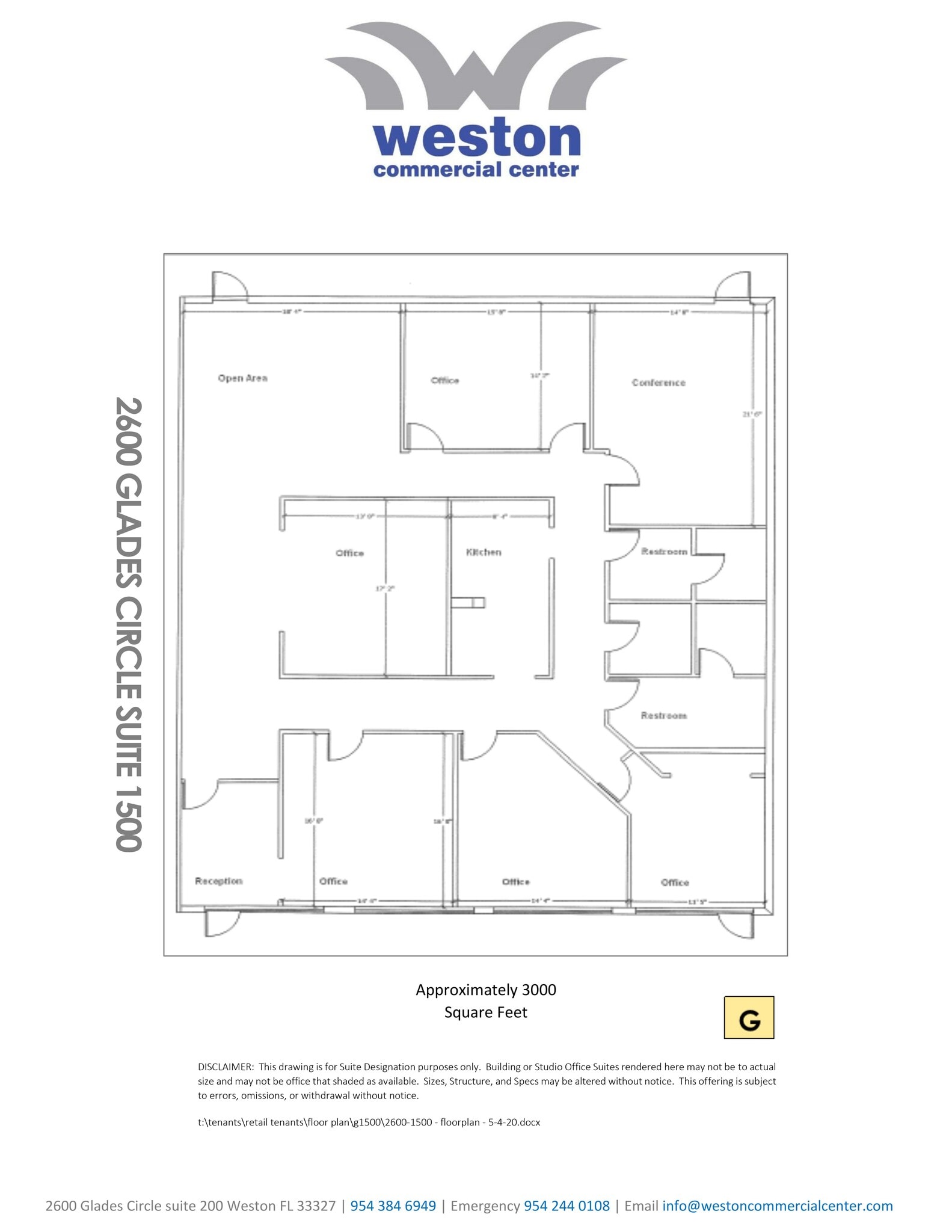 2900 Glades Cir, Weston, FL à louer Plan de site– Image 1 sur 1