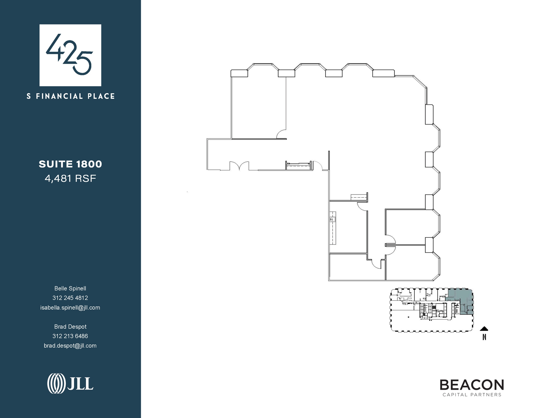 425 S Financial Pl, Chicago, IL à louer Plan d’étage– Image 1 sur 6
