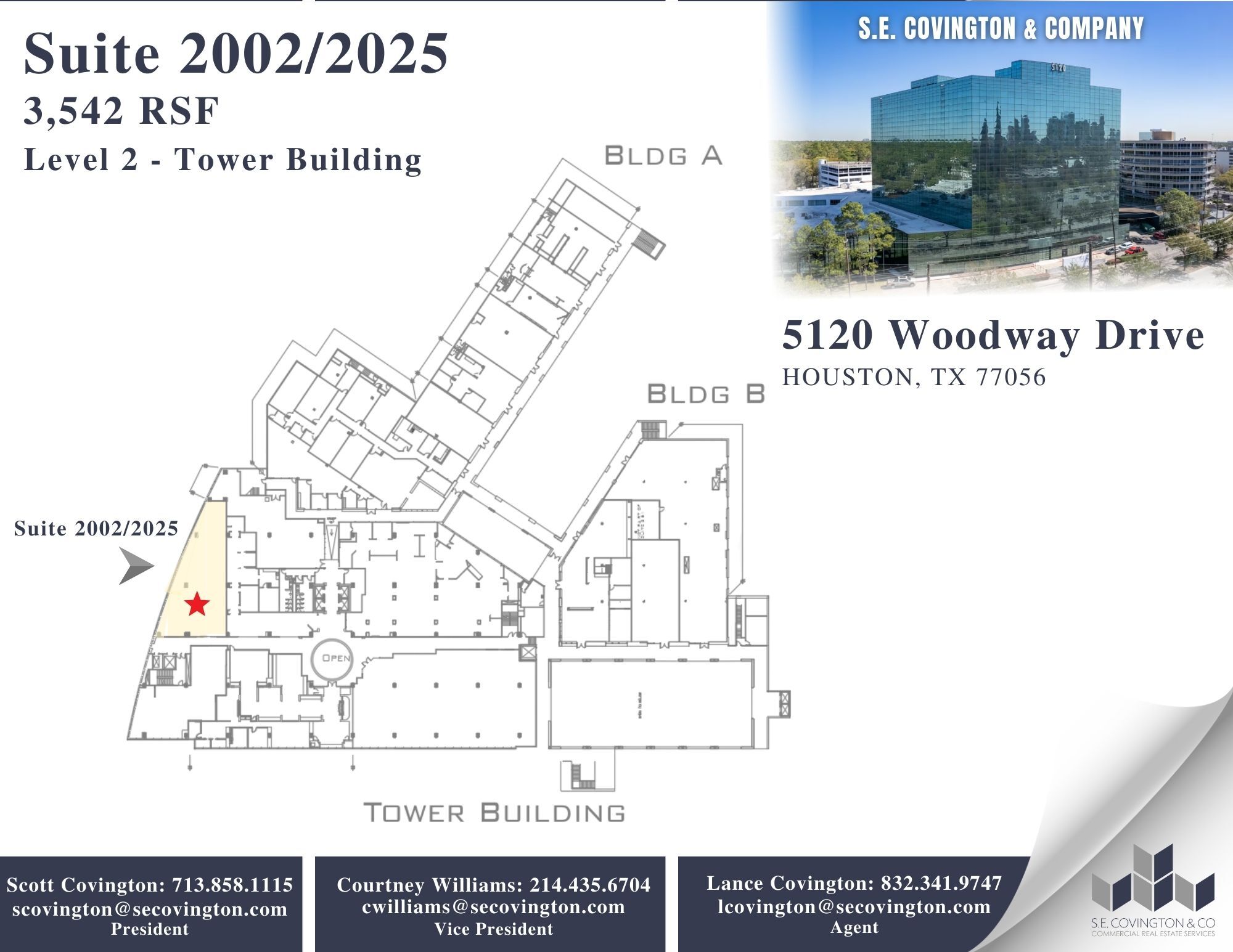 5120 Woodway Dr, Houston, TX à louer Plan d’étage– Image 1 sur 2