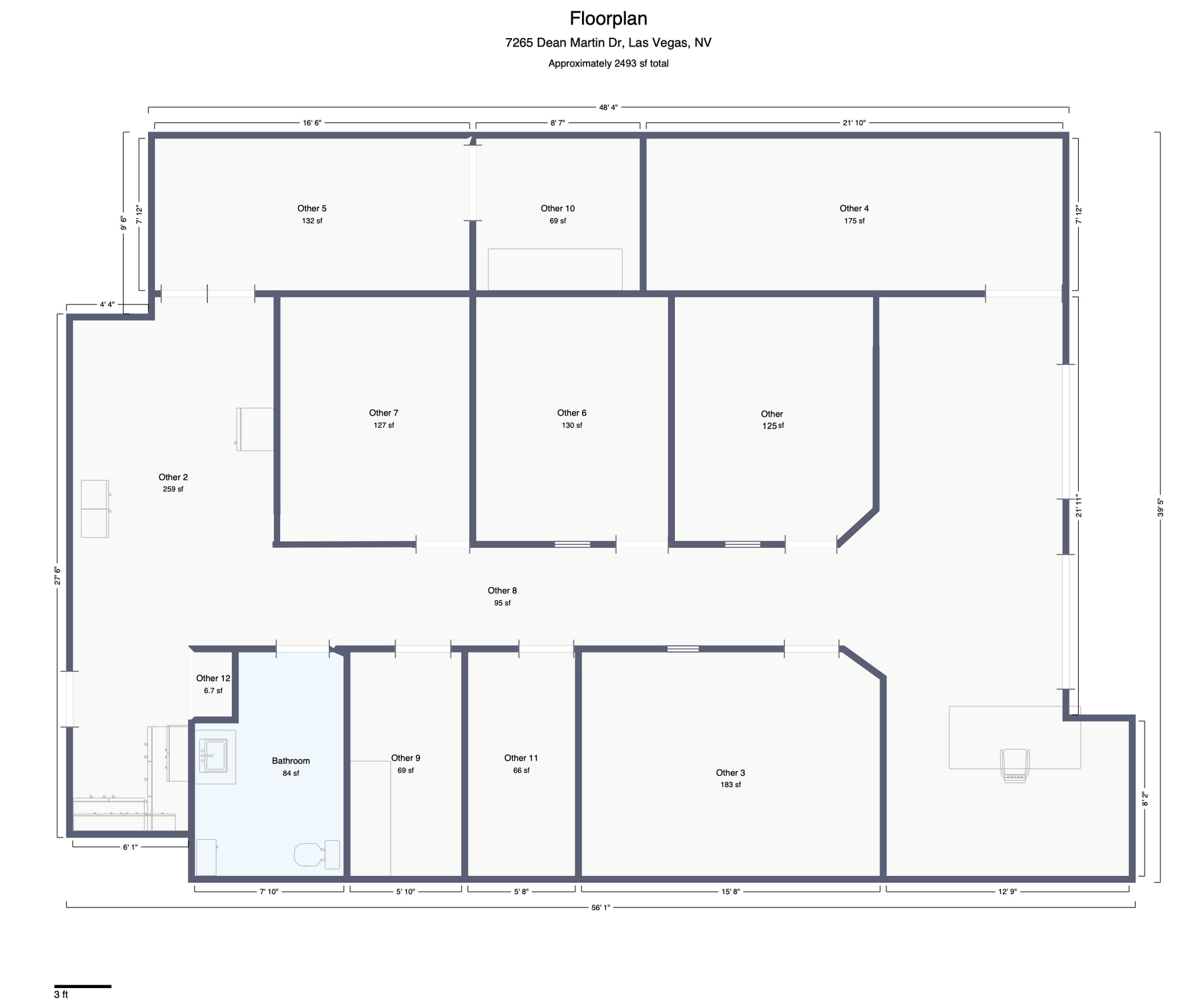 7265 Dean Martin Dr, Las Vegas, NV à louer Plan d’étage– Image 1 sur 13