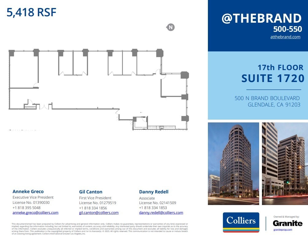 500-550 N Brand Blvd, Glendale, CA à louer Plan d’étage– Image 1 sur 1