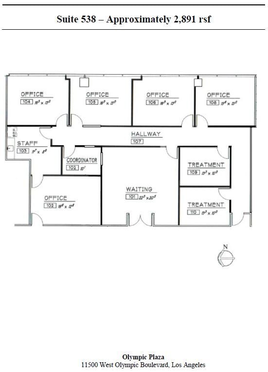 11500 W Olympic Blvd, Los Angeles, CA à louer Plan d’étage– Image 1 sur 1