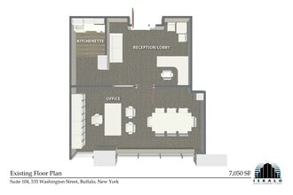 535 Washington St, Buffalo, NY à louer Plan d’étage– Image 2 sur 2