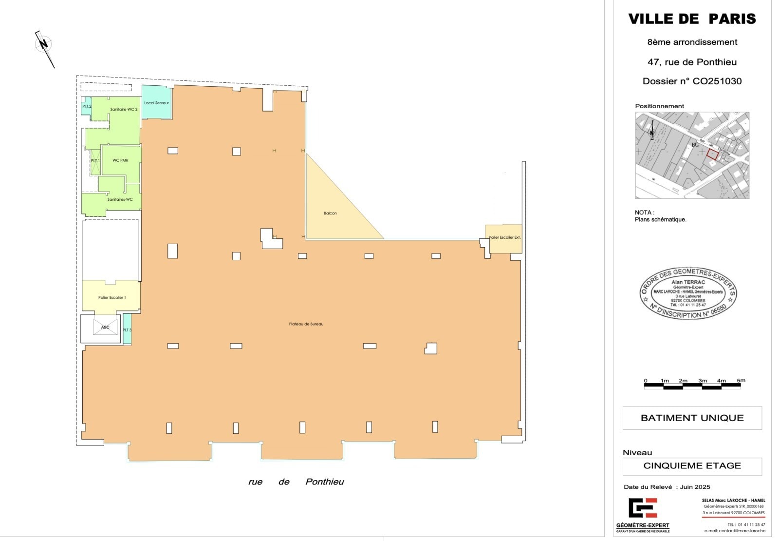 47 Rue De Ponthieu, Paris à louer Plan d’étage– Image 1 sur 16