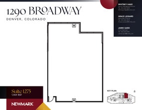 1290 Broadway, Denver, CO à louer Plan d’étage– Image 1 sur 5