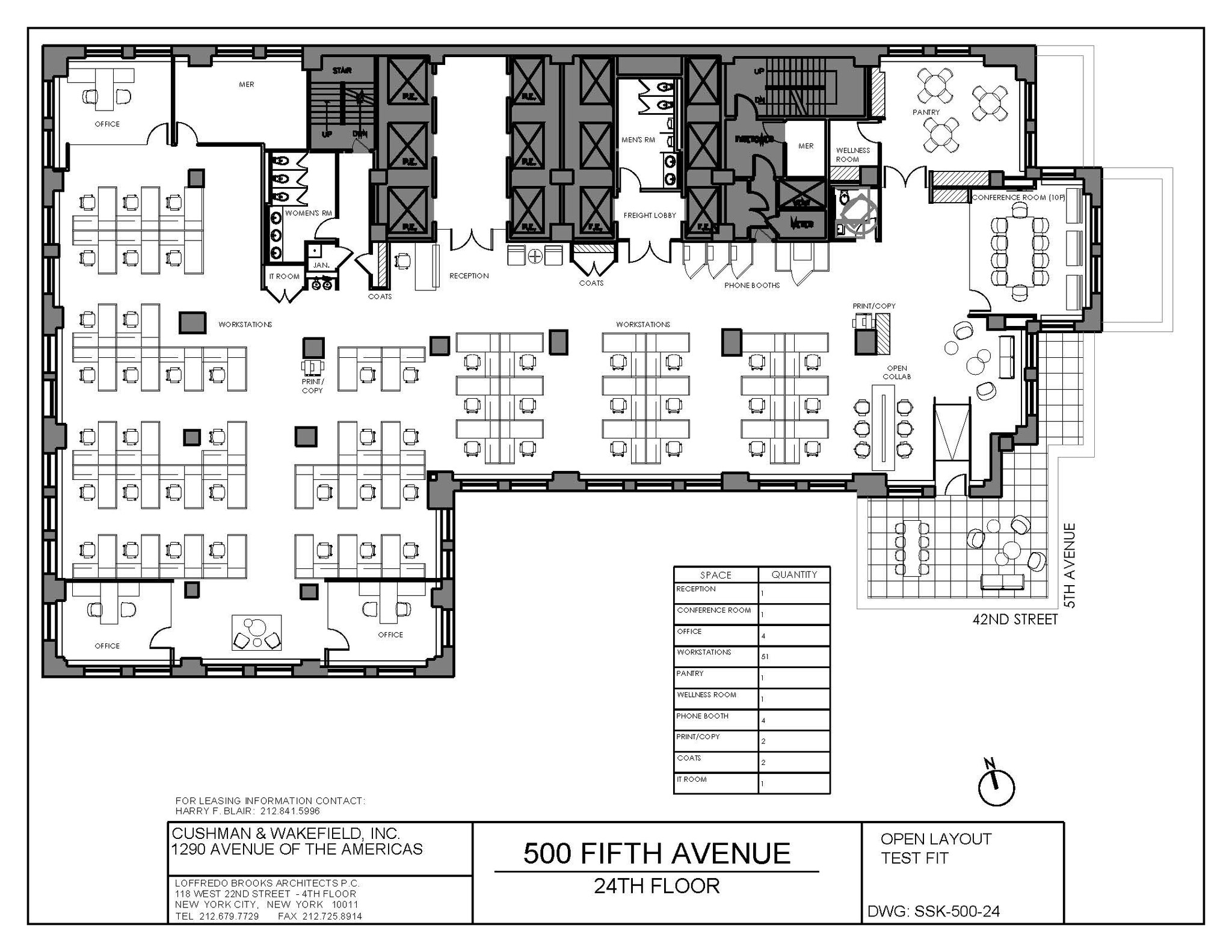 500 Fifth Ave, New York, NY à louer Plan d’étage– Image 1 sur 5