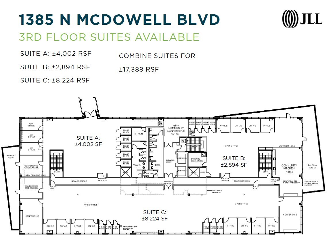 1385 N McDowell Blvd, Petaluma, CA à louer Plan d’étage– Image 1 sur 1