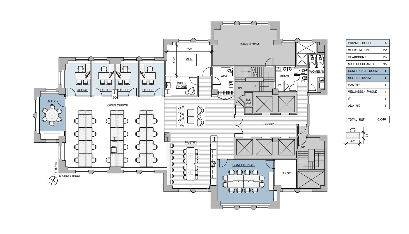 521 Fifth Ave, New York, NY à louer Plan d’étage– Image 1 sur 1