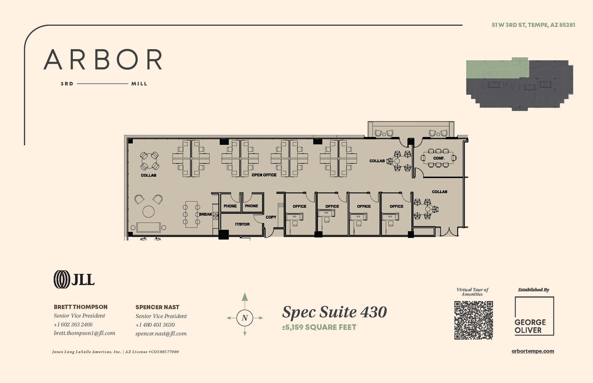 51 W 3rd St, Tempe, AZ à louer Plan d’étage– Image 1 sur 1