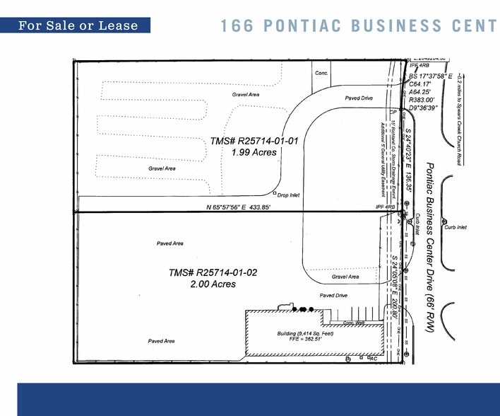 166 Pontiac Business Center Dr, Columbia, SC à vendre - Plan de site – Image 3 sur 14