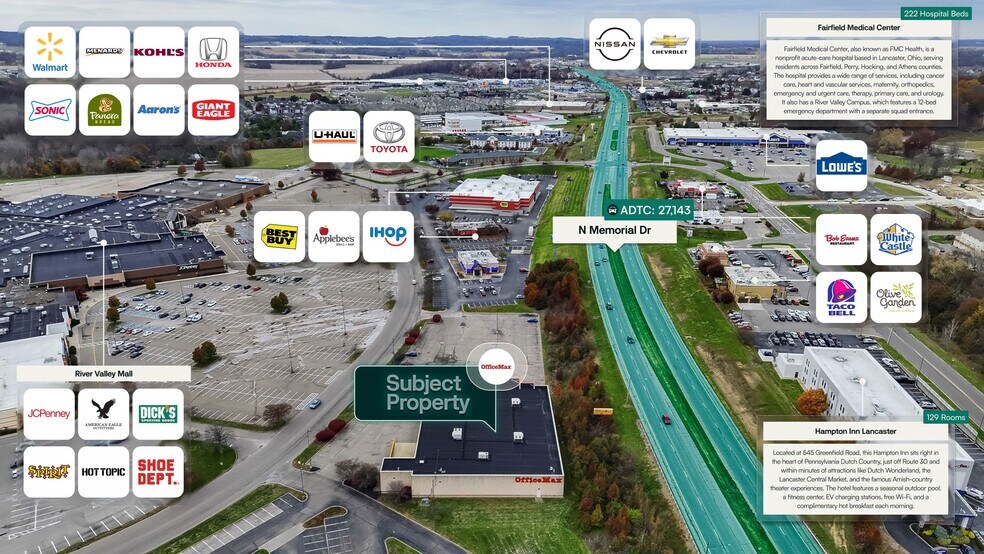 1541 River Valley Cir N, Lancaster, OH à vendre - Aérien – Image 3 sur 3