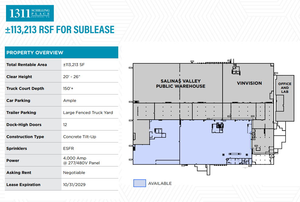 1311 Schilling Pl, Salinas, CA à louer Plan d’étage– Image 1 sur 1