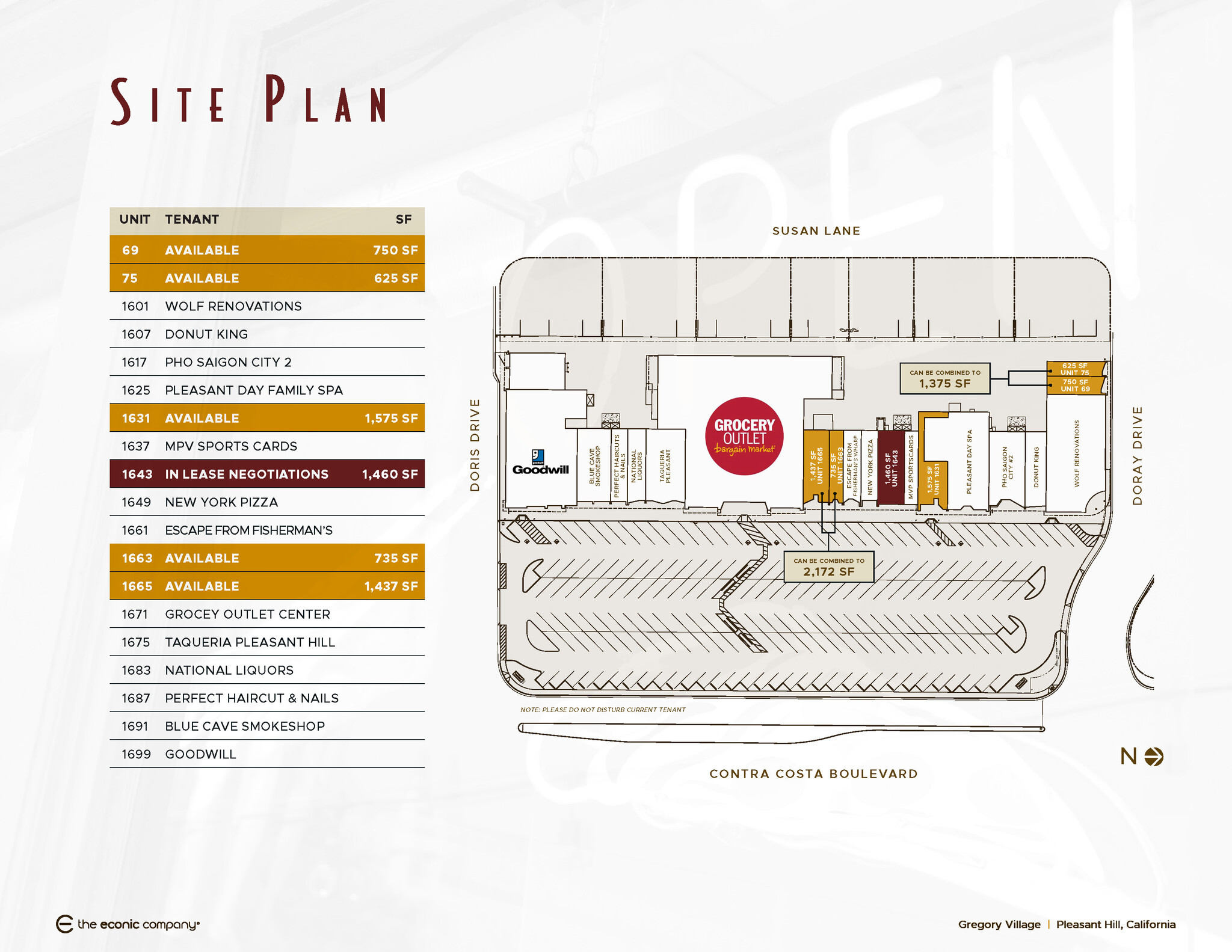 1601-1699 Contra Costa Blvd, Pleasant Hill, CA à louer Plan de site– Image 1 sur 1