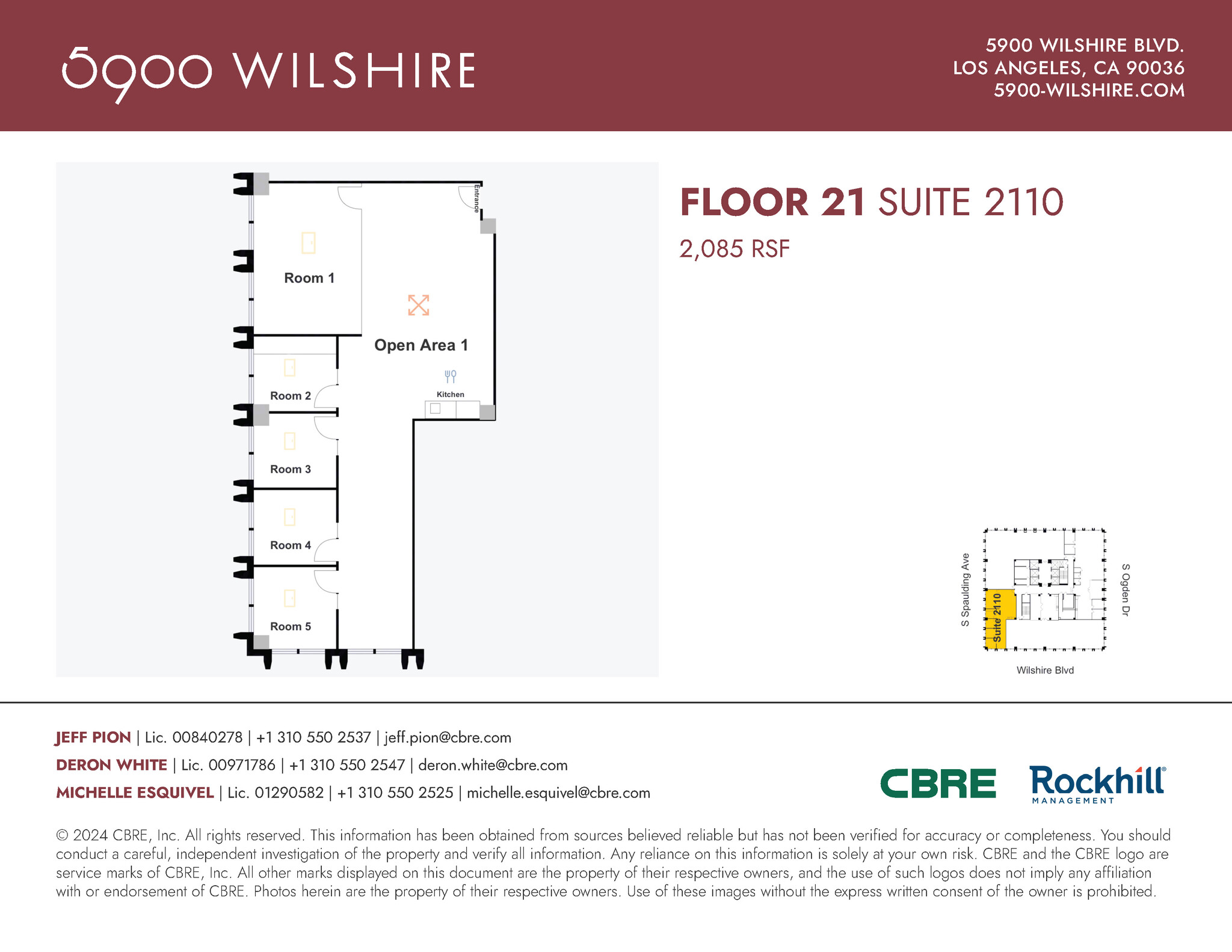 5900 Wilshire Blvd, Los Angeles, CA à louer Plan d’étage– Image 1 sur 1