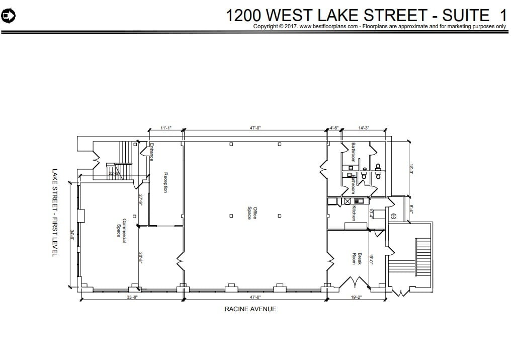 1200 W Lake St, Chicago, IL à louer Plan d’étage– Image 1 sur 1