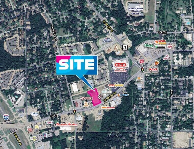 NEQ Interstate 45 & 11th St, Huntsville, TX à louer - Plan de site – Image 3 sur 5