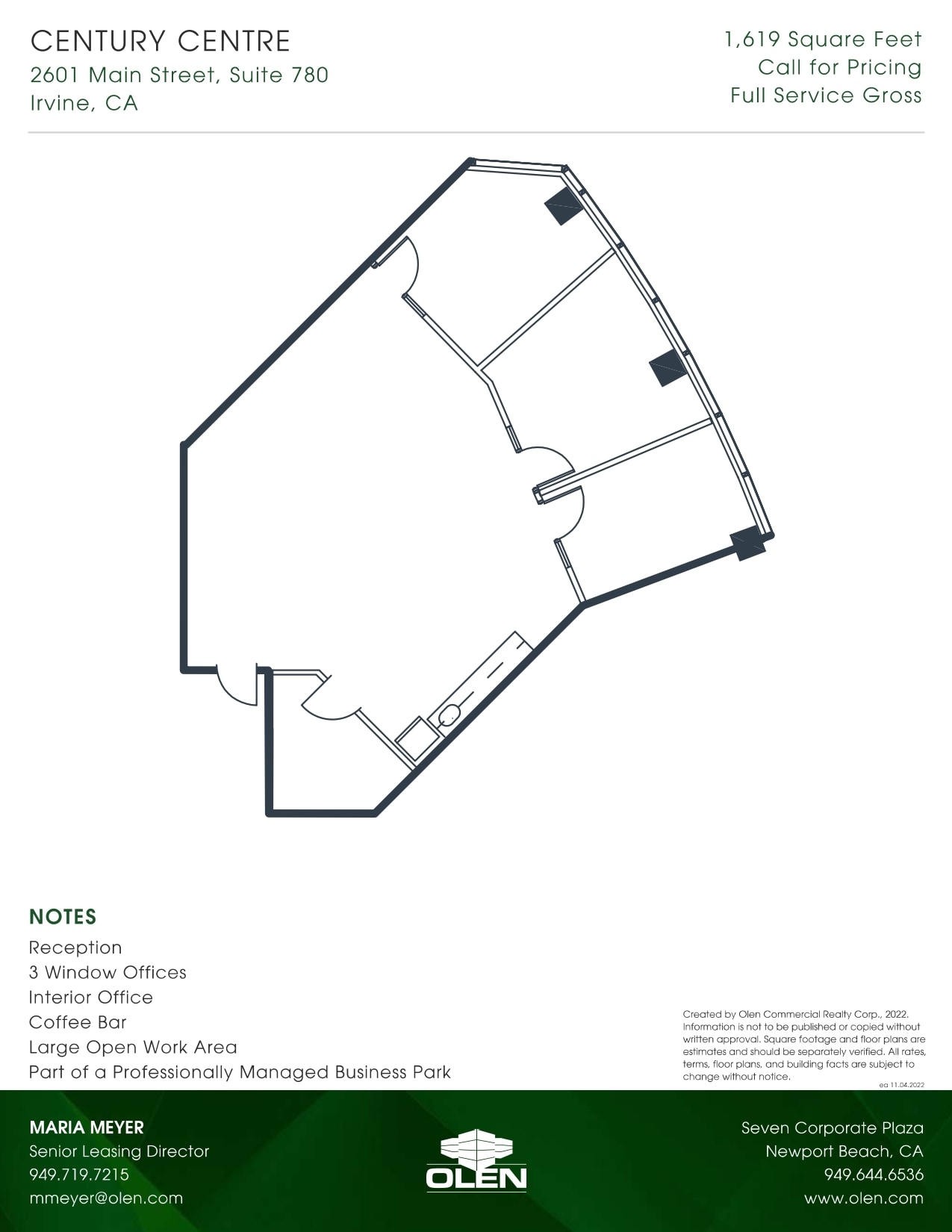 2601-2603 Main St, Irvine, CA à louer Plan d’étage– Image 1 sur 1