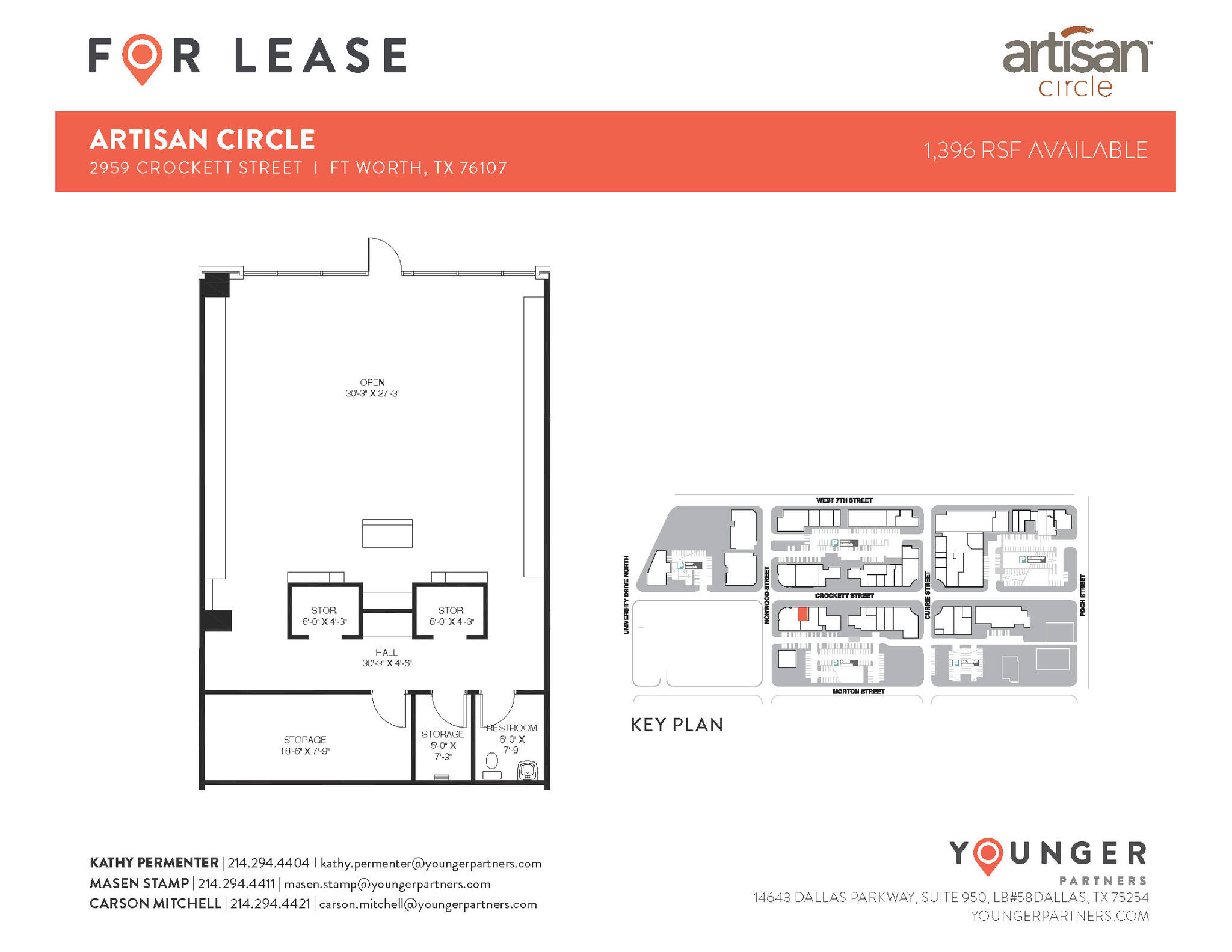 2973 W 7th St, Fort Worth, TX à louer Plan d’étage– Image 1 sur 7