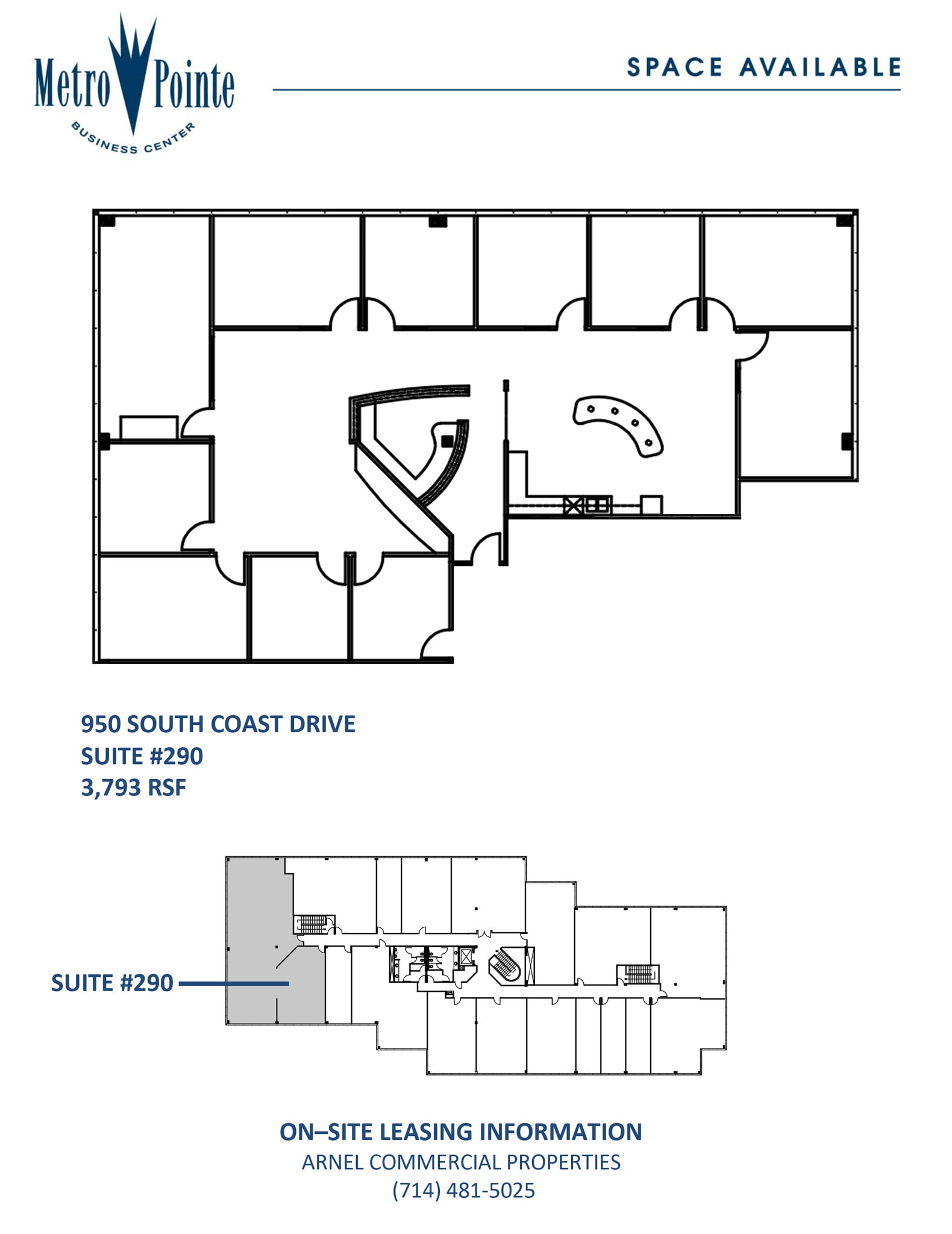 950 S Coast Dr, Costa Mesa, CA à louer Plan d’étage– Image 1 sur 1