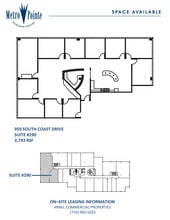 950 S Coast Dr, Costa Mesa, CA à louer Plan d’étage– Image 1 sur 1
