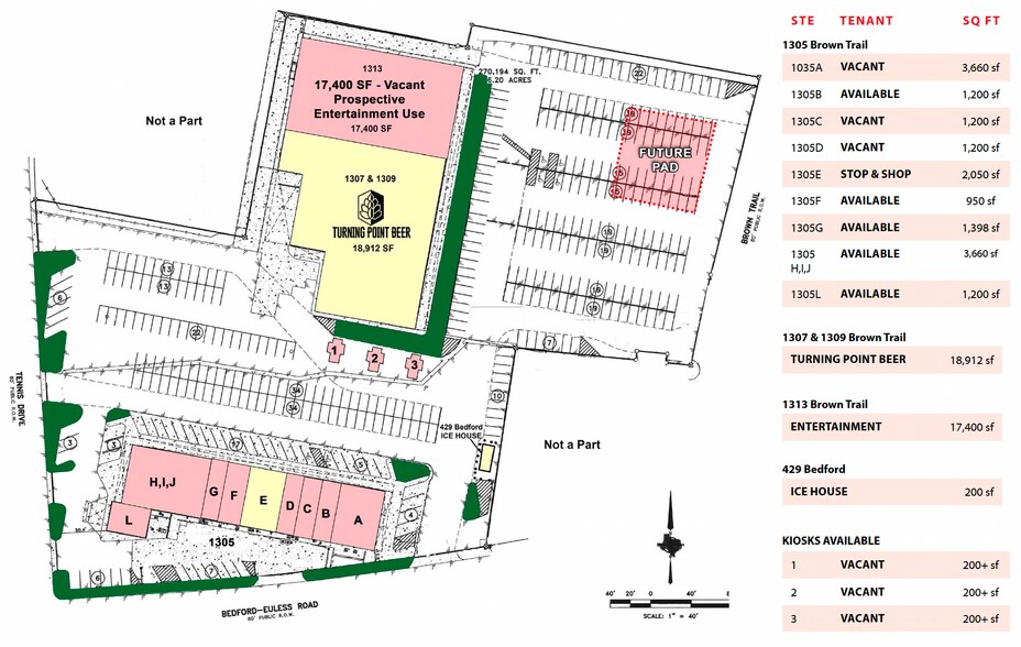 1301-1313 Brown Trl, Bedford, TX à louer - Photo de l’immeuble – Image 2 sur 8