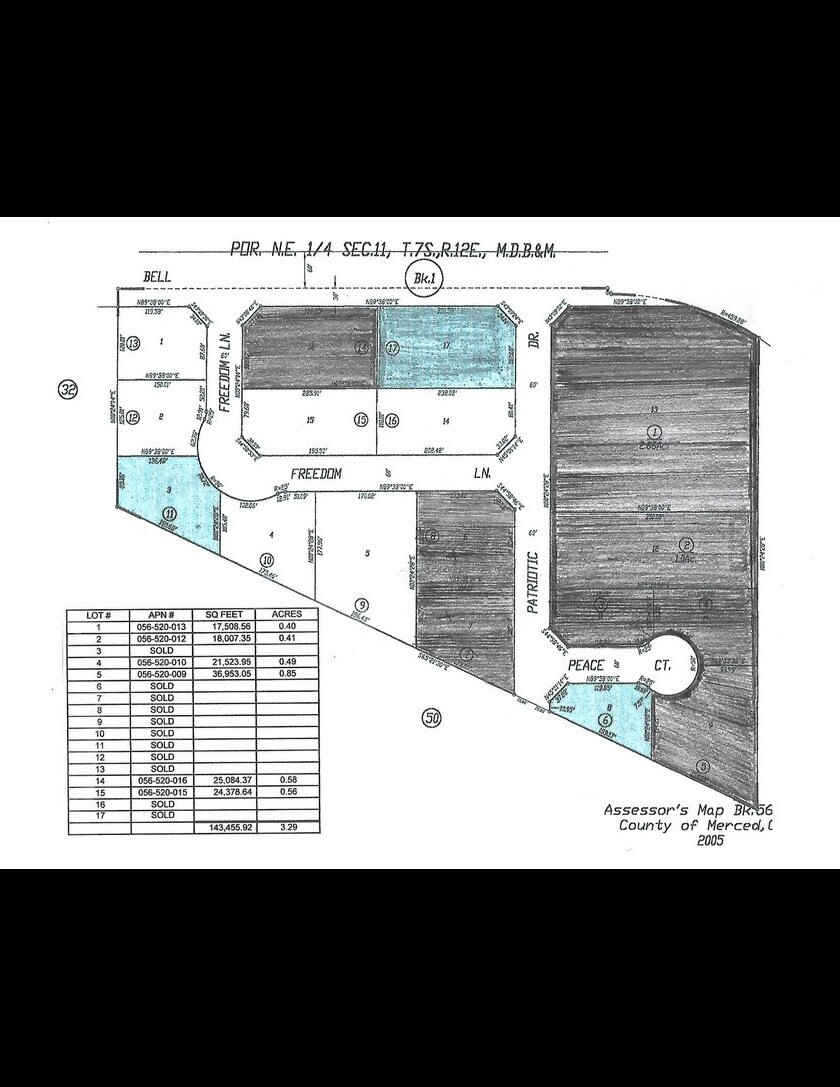 6 Commercial lots for sale in Atwater portefeuille de 6 biens à vendre sur LoopNet.fr Plan cadastral– Image 1 sur 9