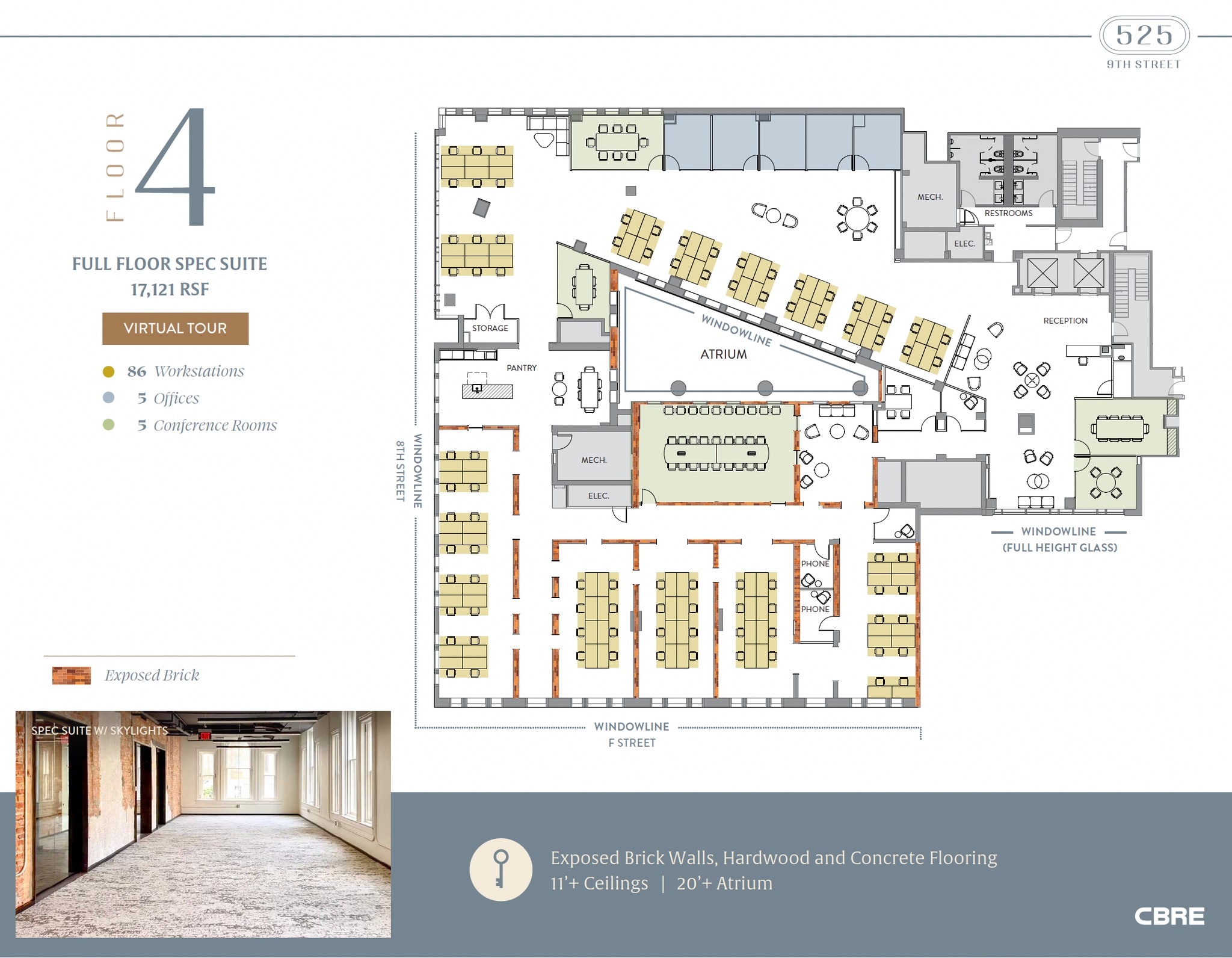 525 9th St NW, Washington, DC à louer Plan d’étage– Image 1 sur 5