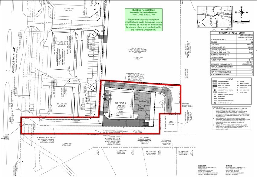 SWQ Virginia Pkwy & Hardin Blvd, McKinney, TX à vendre - Plan de site – Image 2 sur 3