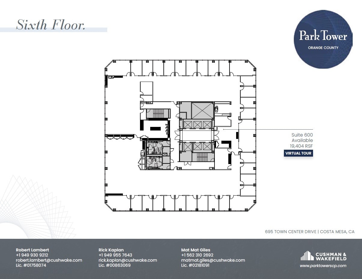 600 Anton Blvd, Costa Mesa, CA à louer Plan d’étage– Image 1 sur 1