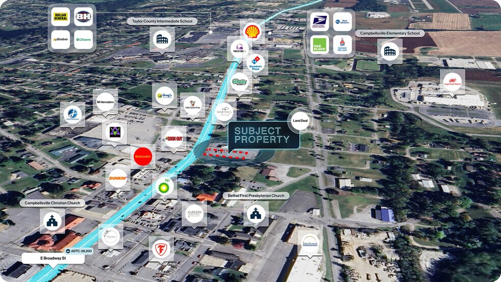 612 E Broadway St, Campbellsville, KY à vendre - Aérien – Image 3 sur 3