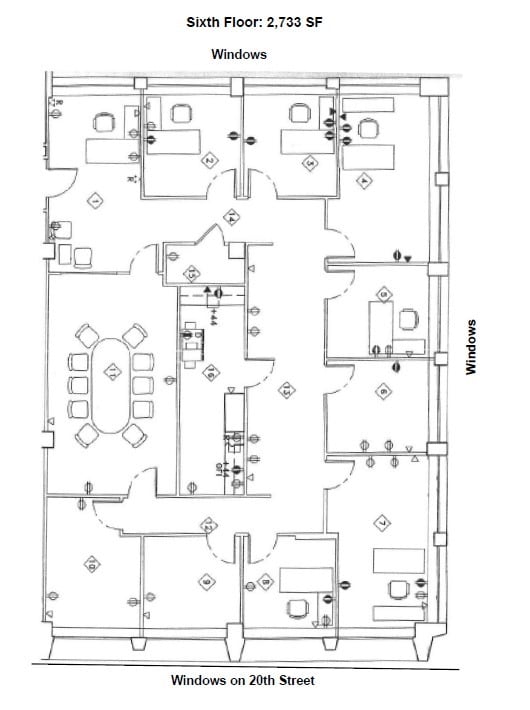 1990 M St NW, Washington, DC à louer Plan d’étage– Image 1 sur 2