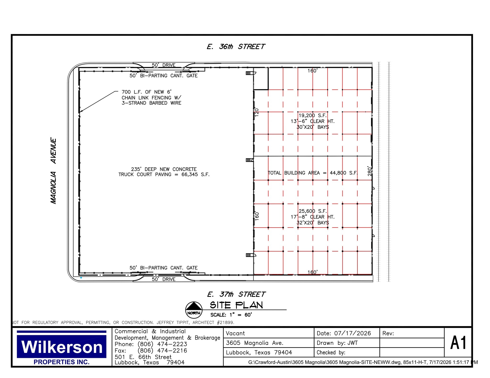 3605 Magnolia Ave, Lubbock, TX à louer Plan de site– Image 1 sur 2