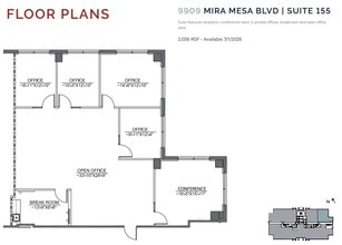 9909 Mira Mesa Blvd, San Diego, CA à louer Plan d’étage– Image 1 sur 1