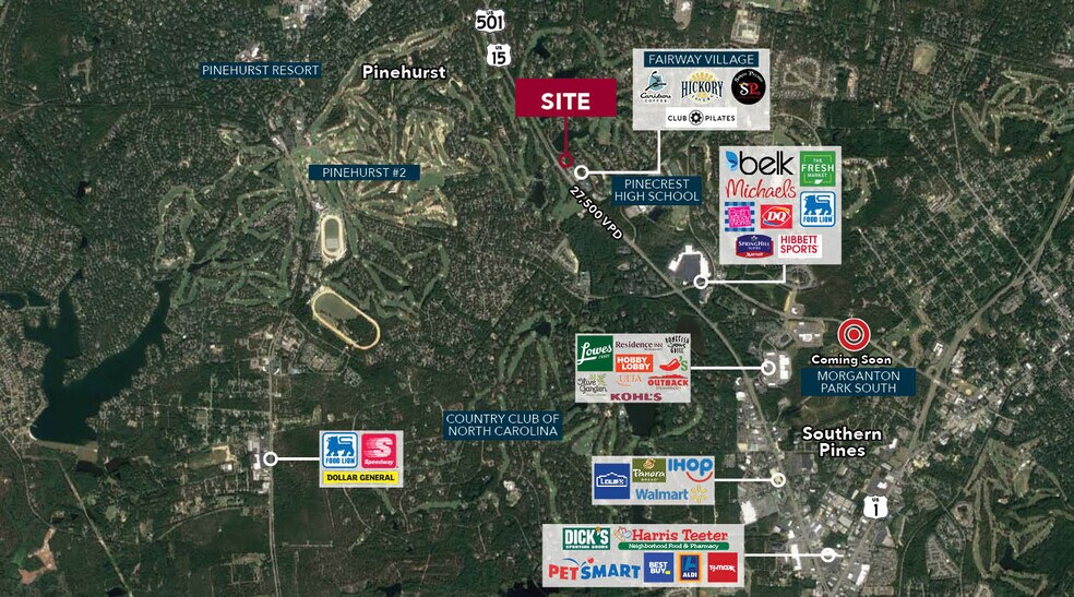 US-15 501 Hwy, Southern Pines, NC à vendre - Aérien – Image 3 sur 7