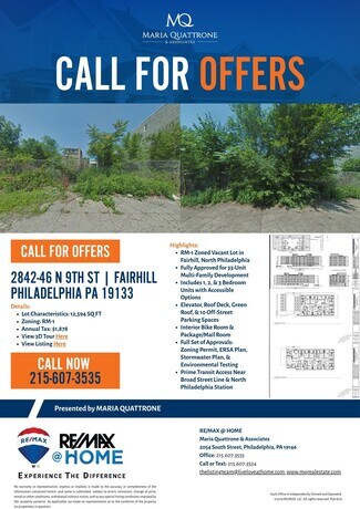 Plus de détails pour 2842-2846 N 9th St, Philadelphia, PA - Terrain à vendre